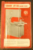 Grob-Grob Brothers NS-18, 10Speed, Band Saw, Operations Manual-NS-18-04